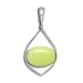 Sterling Silver Lemon Chrysoprase Oval Bead Pendant by Sajen