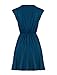 Allegra K Women Crossover Deep V Neck Elastic Waist Dress Dark Blue L