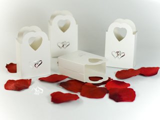 100 Silver Heart Basket Wedding Favor Favors Box Boxes