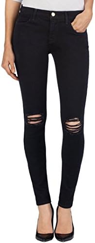 J Brand Women's 620 Mid-Rise Super Skinny Ripped Jeans in Blackout, 29