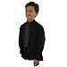 Boys Smart Shirt & Tie Set, Black Shirt with Black & Silver Patterned Tie
