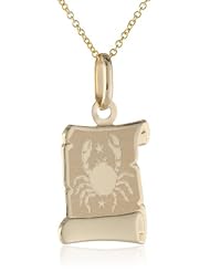 14k Yellow Gold Zodiac Pendant Necklace Jan-Dec Necklace, 18"