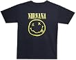 NIRVANA - Smiley Face - Black 30/1 Singles Cotton T-shirt