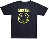 NIRVANA - Smiley Face - Black 30/1 Singles Cotton T-shirt