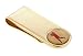 Yellow gold plated driving golfer money clip with presentation box.Made in the USA