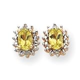 14k .04ct Diamond and Peridot Birthstone Earrings