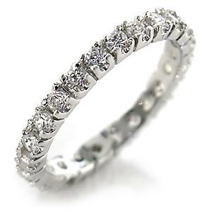 Size 9 Clear Cubic Zirconia Brass Rhodium Ring