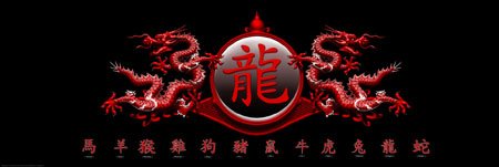 Empire 170194 Chinese Writing - Zodiac - Dragon Crest, T&uuml;rposter / XXL Poster ca. 158 x 53 cm