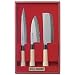3-piece Set, japanese Cook Knives, Steel 420-J2, wooden Handle