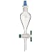 Chemglass CG-1747-01 Glass Squibb Style Separatory Funnel, with 2mm PTFE Stopcock, 30mL Capacity, #13 PTFE Stopper