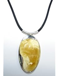 Large Butterscotch Amber and Rubber Necklace