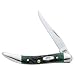 Case Cutlery 9722 Case Pocket Worn Small Texas Toothpick Pocket Knife with Stainless Steel Blade Small Bermuda Green Bone