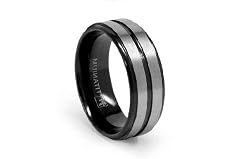 Black PVD Titanium Ring 8mm
