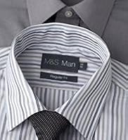 2 Pack 2" Longer Easycare Plain & Striped Shirts with Tie
