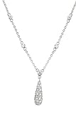 Sterling Silver Cubic Zirconia Pave Drop Pendant by Crislu, 18