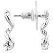 Annie Dainty Curly Ribbon Earrings with a Clear Solitaire Cubic Zirconia Annie Dainty Curly Ribbon Earrings with a Clear Solitaire Cubic Zirconia