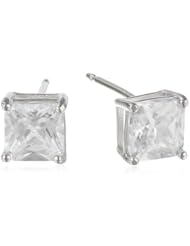 Sterling Silver Princess-Cut Simulated Diamond (2.34 cttw) Stud Earrings