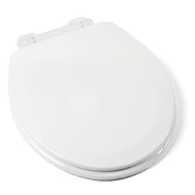 Comfort Seats C1B4R2S-00 EZ Close Deluxe Molded Wood Toilet Seat, Round, White by Comfort Seats