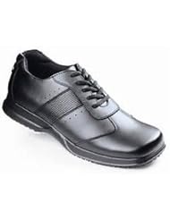 SFC Black Leather Anti Slip Athletic Shoes US Mens 7.5 M EU 39