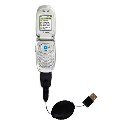 Retractable USB Cable for the Samsung VI660 with Power Hot Sync and Charge capabilities - Gomadic Brand w/ TipExchange Technology
