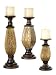 NEW STUDDED ACCENT PILLAR HOLDER SET/3 POLYSTONE AND TIN TAPERED PANELS W/ST HIGH QUALITY POPULAR