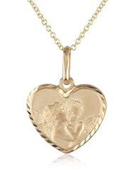 14k Yellow Gold Heart Pendant Necklace, 18"