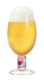 Beer Glass, Navaja, Gray Checkered Stem w/ Decorative Napkin. Designer Color Enamel Stem Beer Goblet