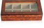 Elm Burl Wood Cufflinks Box with Window