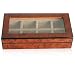 Elm Burl Wood Cufflinks Box with Window