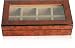Elm Burl Wood Cufflinks Box with Window