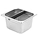 Coffee Knock Box, Stainless Steel Espresso Knock Box Built-in Container for Coffee Ground 6.3 x 6.89 x 3.7 inch (Square)