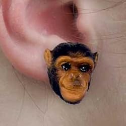 Chimpanzee - Zoo Animal - Stud Earrings