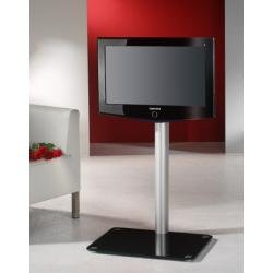 VCM Torino LCD-Standfuß Aluminium Schwarzglas