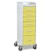 TrippNT 51091 HDPE/ABS Tall Cart, Front Locking, 15" Width x 46" Height x 17" Depth, 6 Drawers, Bright Idea