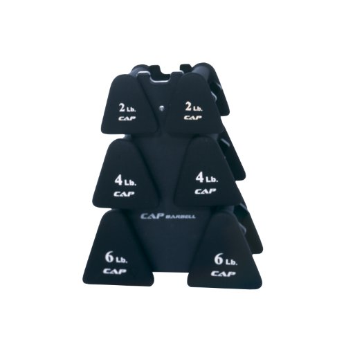 31ke6nn46gL Cap Barbell Unisex adult Workouts Neoprene Dumbbell Set with Rack Black