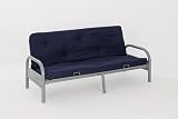 4ft6 135cm Double Metal Futon With Navy Mattress