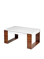 Kenyap Mesa De Centro Mega Blanco / Marrón Oscuro 105 x 47 x 65