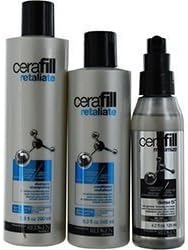 REDKEN 3 PIECE SET-- CERAFILL RETALIATE INSTANT THICKENING KIT FOR ADVANCED THINNING HAIR (RETALIATE SHAMPOO 9.8 OZ + RETALIATE CONDITIONER 8.3 OZ + DENSE FX 4.2 OZ) UNISEX by Redken Cerafill