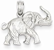 14K Yellow Gold White Gold 3-D Elephant Profile with Tusk Pendant