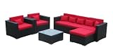 5-Piece Suaqui Madison All-weather Wicker Sofa Set Outdoor Patio Furniture