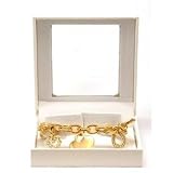 Bracelet d'Andr� Piasso Orn� d'un Charmant Coeur en Or Plaqu� Dans une Bo�te de Pr�sentation Fantaisistepar The Olivia Collection