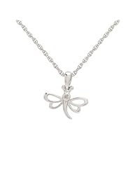 Sterling Silver Childrens Dragonfly Pendant Necklace 13+3" Extender