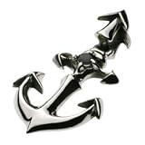 【シルバーアクセサリー ペンダント・ネックレス】 アンカー 錨 いかり ブラックジルコニア メンズ cenote-p0296 ジルコニア 意味