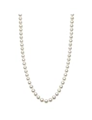 Sterling Silver AAA+ Quality 10-10.5mm White Freshwater Pearl Strand Necklace, 24 Inch