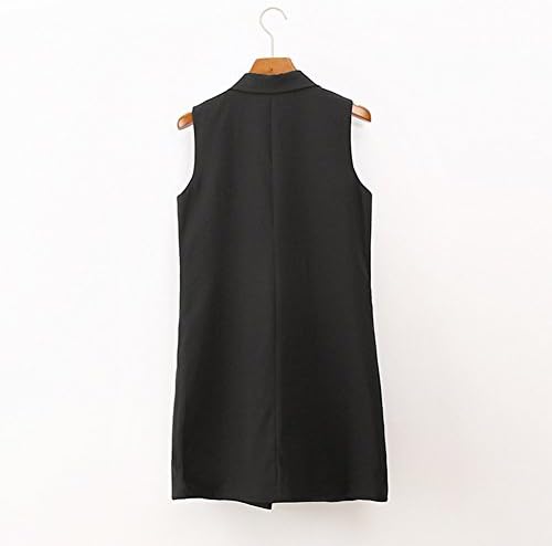 POPALIA Women Sleeveless Waistcoat Cardigan Suit Long Vest L