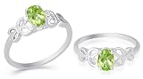 Oval Cut Peridot Ring Sterling Silver Size 8