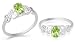 Jewelry : Oval Cut Peridot Ring Sterling Silver Size 8