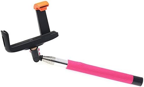 Selfie Stick extendable shaft with built-in bluetooth remote shutter for iPhone 6, iPhone 5S, Samsung Galaxy S6 S5, Android - Pink