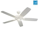 Monte Carlo 5MS52TW Mansion 52-Inch 5-Blade Ceiling Fan with Matte White Blades, Textured White
