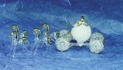 Spun glass carriage with horses - Style 30051
